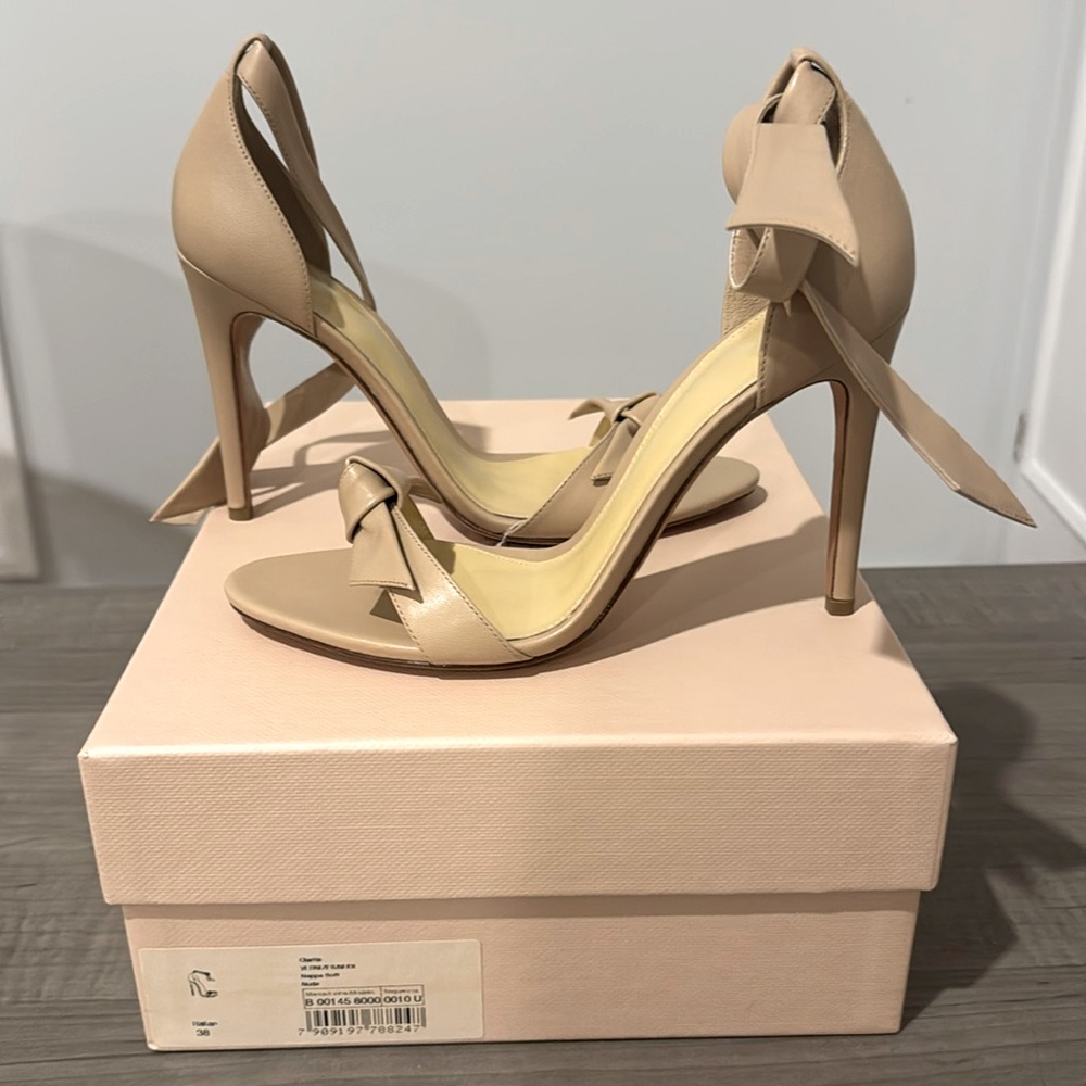 Brand new in box Alexanre Birman nude tie heels.